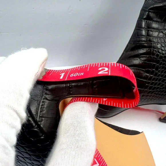 STEVE MADDEN LAVAN WOMEN’S BOOTS BROWN CROCODILE PRINT, UPPER LEATHER, SIZE 8.5 - Picture 8 of 16